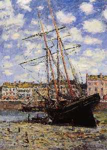 Claude Monet - Boat at Low Tide at Fecamp
