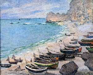 Claude Monet - Boats on the Beach at Etretat