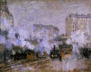 Claude Monet - Exterior of the Saint-Lazare Station, Arrival of a Train