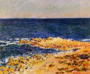 Claude Monet - The -Big Blue- at Antibes (aka The Seat at Antibes)