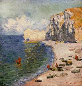 Claude Monet - The Beach and the Falaise d-Amont