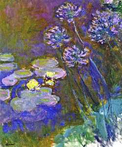 Claude Monet - Water Lilies and Agapanthus