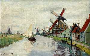 Claude Monet - Windmills in Holland
