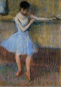 Edgar Degas - Dancer in Blue at the Barre