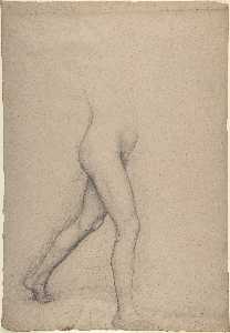 Edgar Degas - Study of a Girl-s Legs for the painting --Young Spartans--