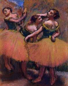 Edgar Degas - Three Dancers, Green Blouses
