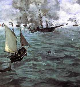 Edouard Manet - Battle of the -Kearsarge- and the -Alabama-