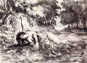 Eugène Delacroix - La muerte de Ofelia 1