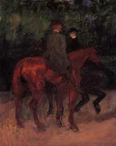 Henri De Toulouse Lautrec - Man and Woman Riding through the Woods