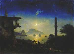 Ivan Aivazovsky - Moonlit Night on the Crimea. Gurzuf