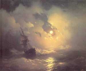 Ivan Aivazovsky - Tempest on the sea at nidht
