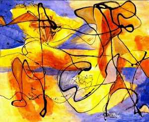 Jackson Pollock - Black Pouring over Color