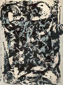 Jackson Pollock - Marrón y plata