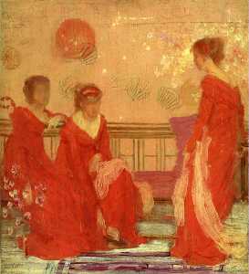James Abbott Mcneill Whistler - Harmony in Flesh Colour and Red