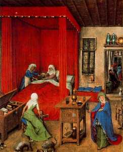Jan Van Eyck - The birth of St John the Baptist