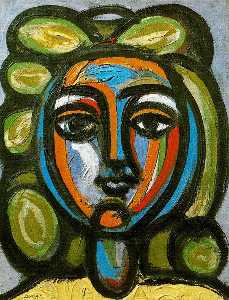 Pablo Picasso - Cabeza de mujer con bucles verdes