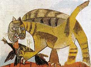 Pablo Picasso - Cat eating a bird
