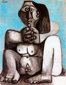 Pablo Picasso - Mujer desnuda en cuclillas