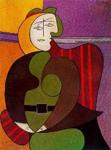 Pablo Picasso - Mujer sentada en un sillón rojo 1