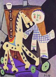 Pablo Picasso - Two years old Claude with a horse