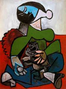 Pablo Picasso - Woman sitting with dog