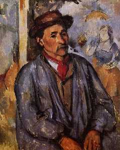 Paul Cezanne - Peasant in a Blue Smock
