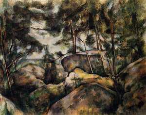 Paul Cezanne - Rocks at Fountainebleau