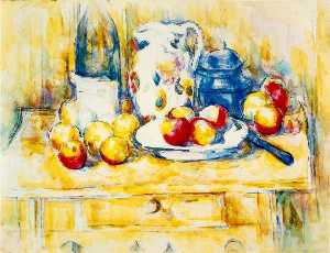 Paul Cezanne - Still Life with Apples, a Bottle and a Milk Pot