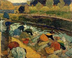 Paul Gauguin - Washerwomen at the Roubine du Roi. Arles