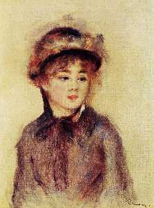 Pierre-Auguste Renoir - Bust of a Woman Wearing a Hat