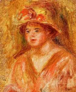 Pierre-Auguste Renoir - Bust of a Young Girl in a Straw Hat