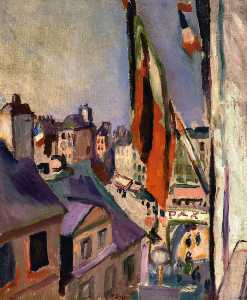 Pierre-Auguste Renoir - Flag Decorated Street