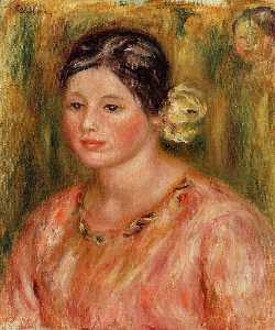 Pierre-Auguste Renoir - Head of a Young Girl in Red
