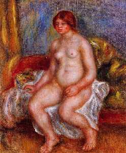 Pierre-Auguste Renoir - Nude Woman on Gree Cushions