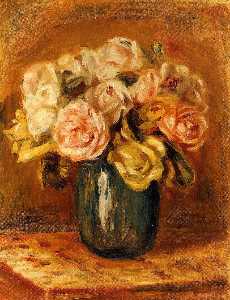 Pierre-Auguste Renoir - Roses in a Blue Vase