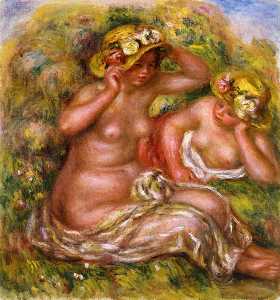 Pierre-Auguste Renoir - Two Women with Flowered Hat