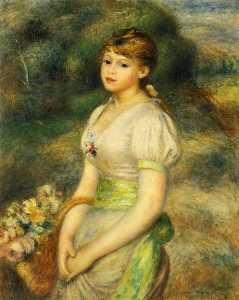 Pierre-Auguste Renoir - Young Girl with a Basket of Flowers