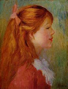 Pierre-Auguste Renoir - Young Girl with Long Hair in Profile