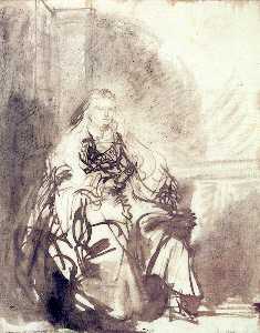 Rembrandt Van Rijn - A Study for -The Great Jewish Bride-