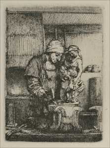 Rembrandt Van Rijn - An Artist Drawing from the Model