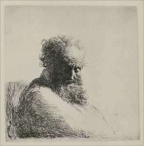 Rembrandt Van Rijn - Bust of an Old Man with a Large Beard
