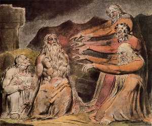William Blake - Job and his family restored to prosperity