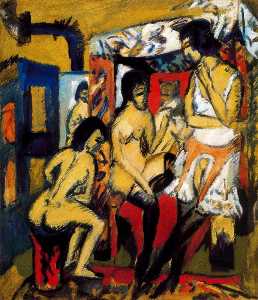 Ernst Ludwig Kirchner - Three Models (Nude in the studio)
