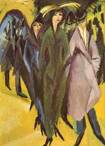 Ernst Ludwig Kirchner - Women in the street - (buy famous paintings)