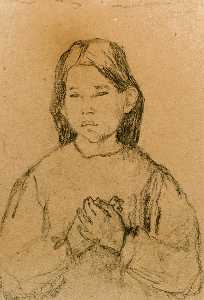 Gwen John - Half Length of a Girl with clasped Hands