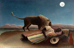 Henri Julien Félix Rousseau (Le Douanier) - Sleeping Gypsy - (buy famous paintings)