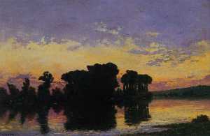 Hippolyte Camille Delpy - Sunset on the Seine