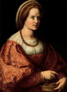 Jacopo Carucci (Pontormo) - Portrait of a Lady with a Spindle Basket