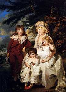 James Ward - Portrait Of The Hon. Juliana Talbot, Mrs Michael Bryan, With Her Children