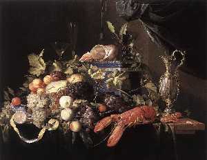 Jan Davidsz De Heem - Still-Life with Fruit and Lobster